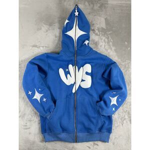 Watch Your Step (WYS) Blue Zip Up White Star Hoodie
